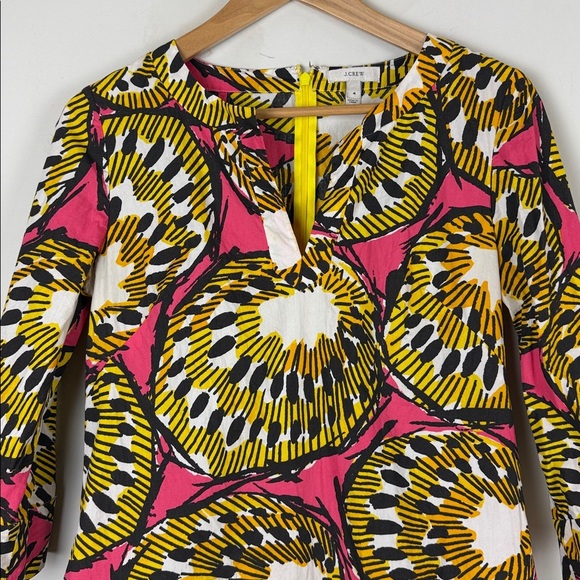 J Crew Green Ratti Electric Kiwi Cotton Tunic Dress Size 4 - Picture 3 of 9
